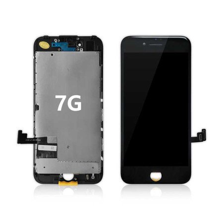 Ecran iPhone 7 Noir + Plaque métal + Joint Adhésif
