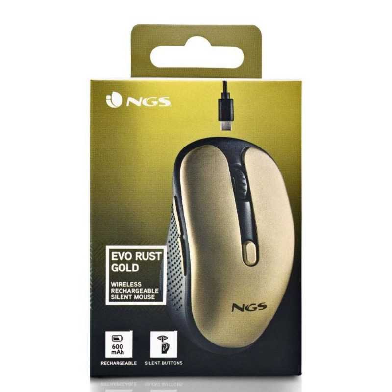 Souris Sans Fils NGS Evo Rust Gold Rechargeable - Dorée