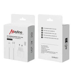 Kit Chargeur Rapide 20W USB-C Lightning 1M Mayline